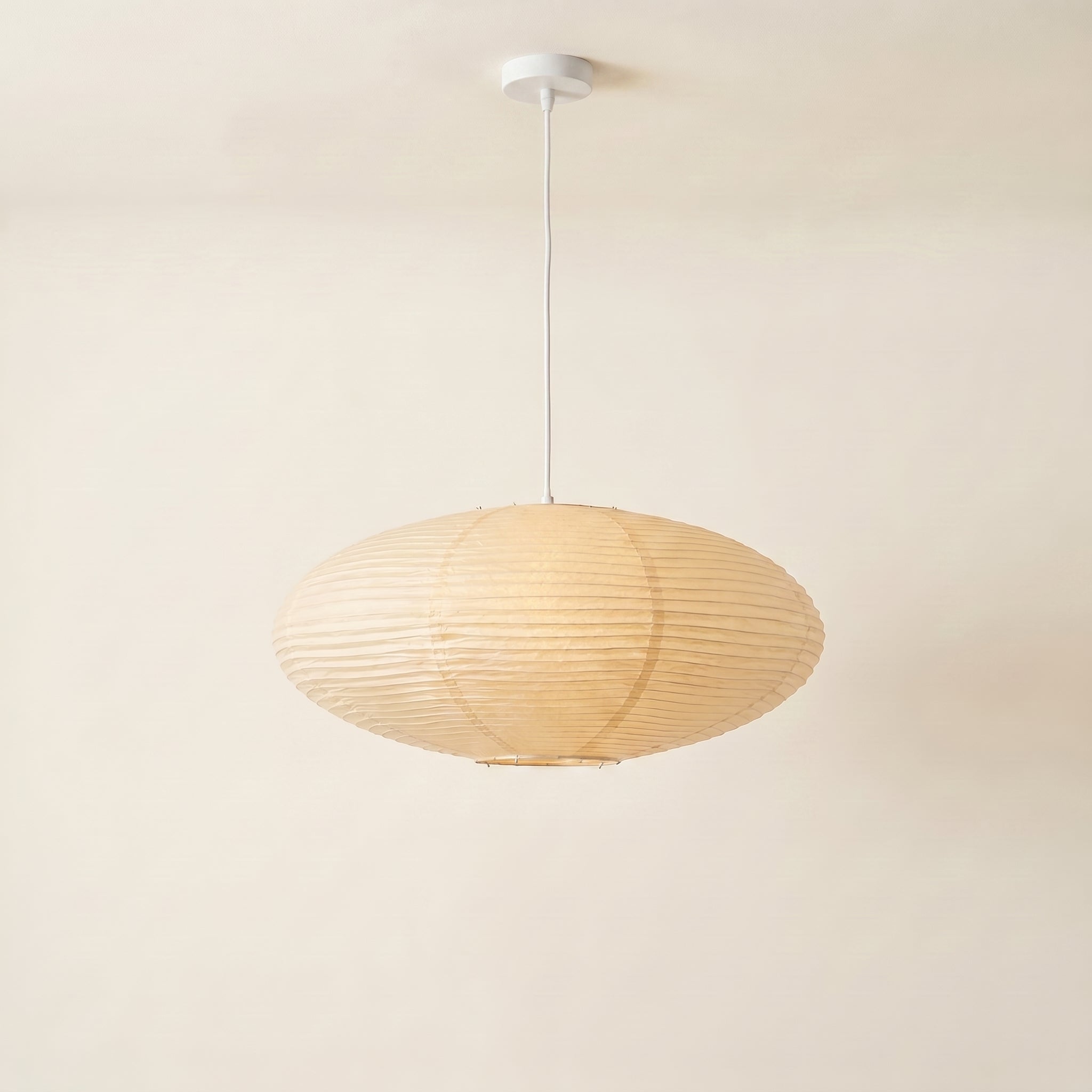 Pendant light fixture on a beige background