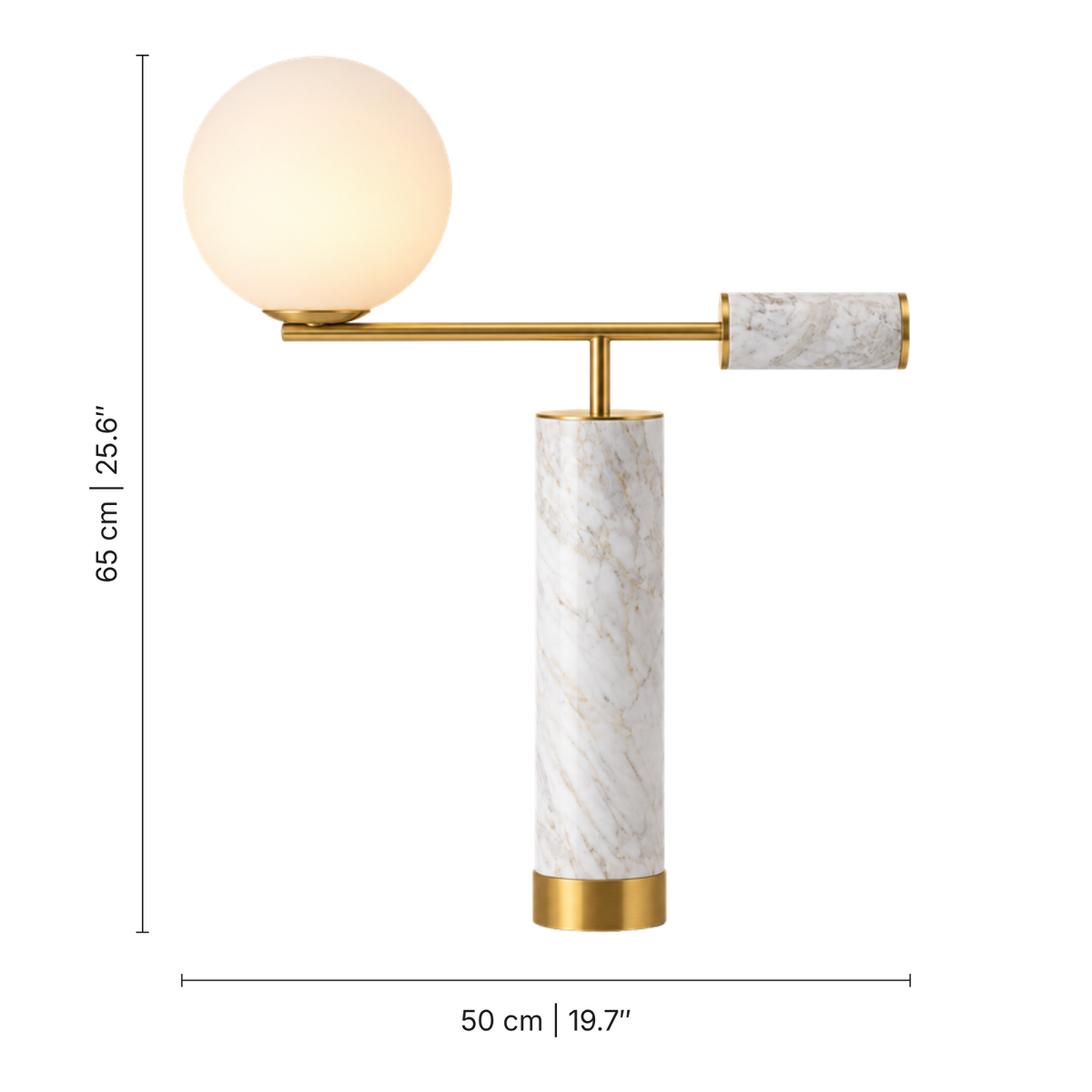 Aether kunstbordlampe i marmor