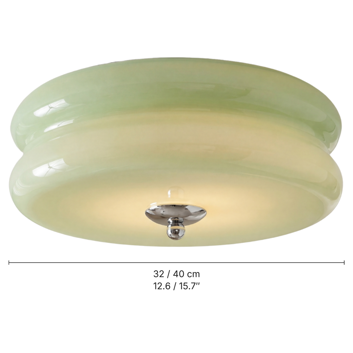 Art Deco-loftslampe: mål