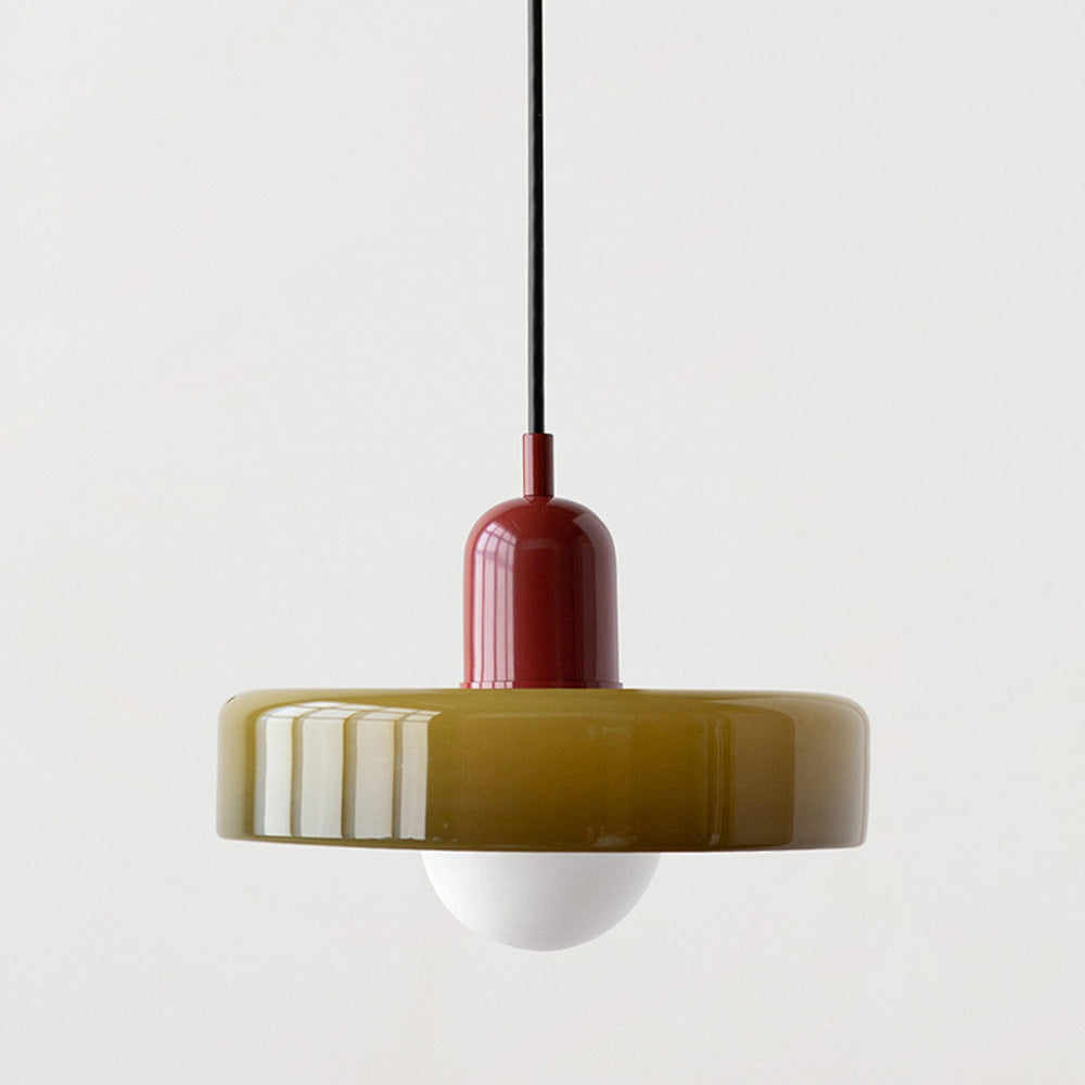 Bauhaus Colored Glass Pendant Light