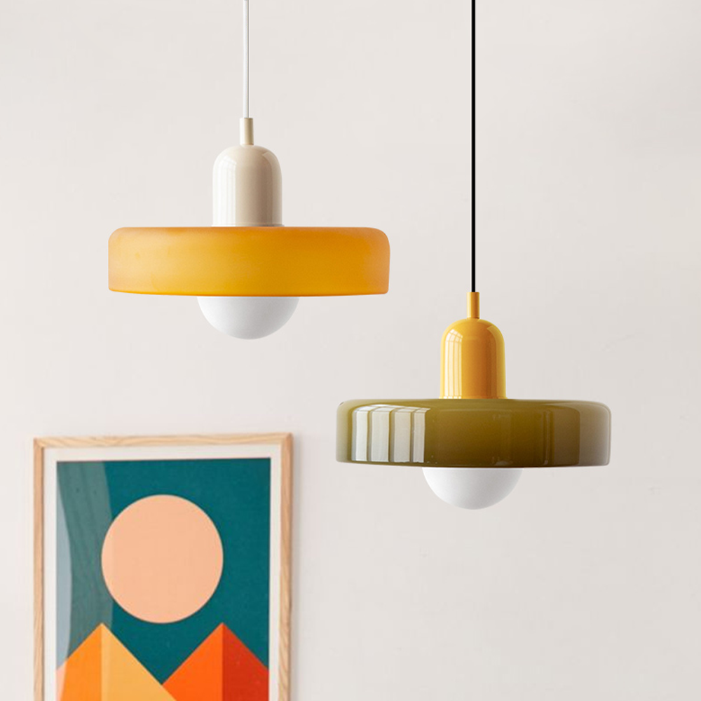 Bauhaus Colored Glass Pendant Light