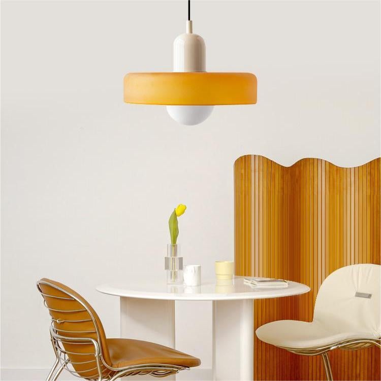 Bauhaus Colored Glass Pendant Light