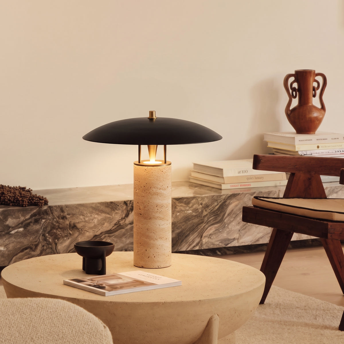 Calypso Travertine Table Lamp