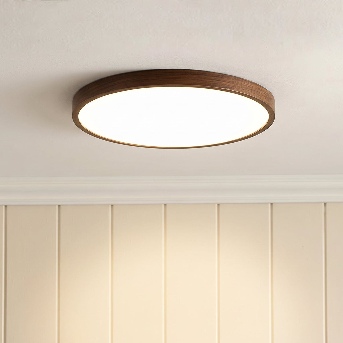 Plafoniera effetto legno scuro