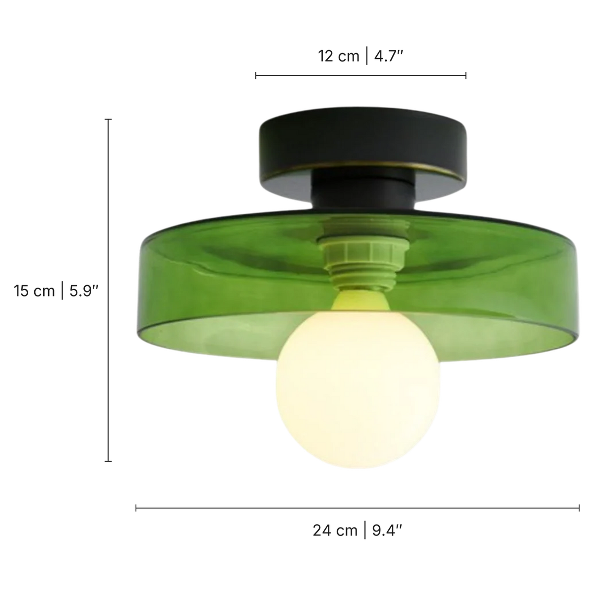 French Bauhaus Ceiling Light dimensions
