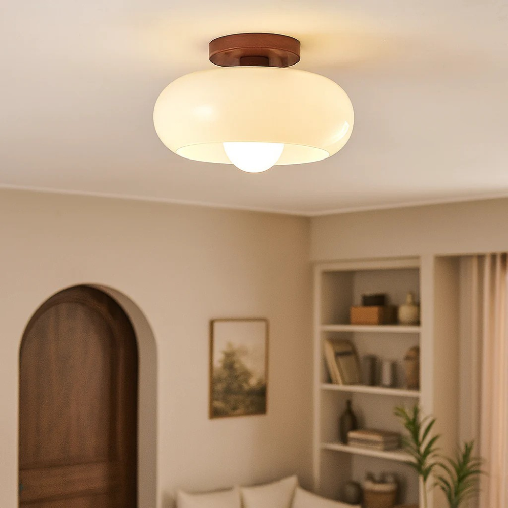 Plafoniera Bauhaus francese color crema