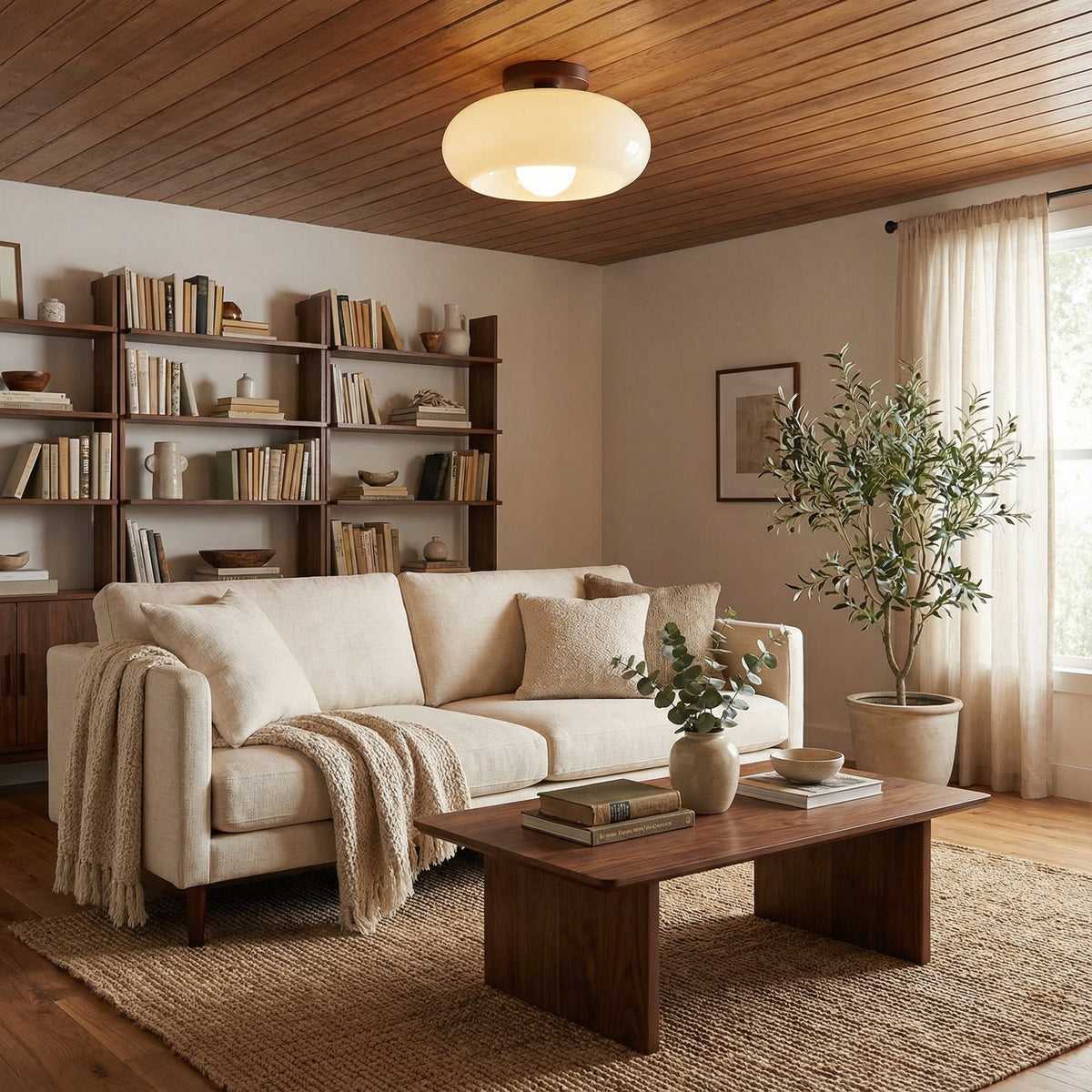 Plafoniera Bauhaus francese color crema