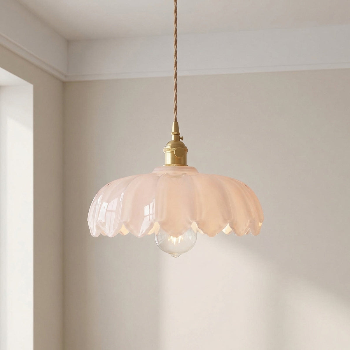 Lámpara colgante de flor de cristal