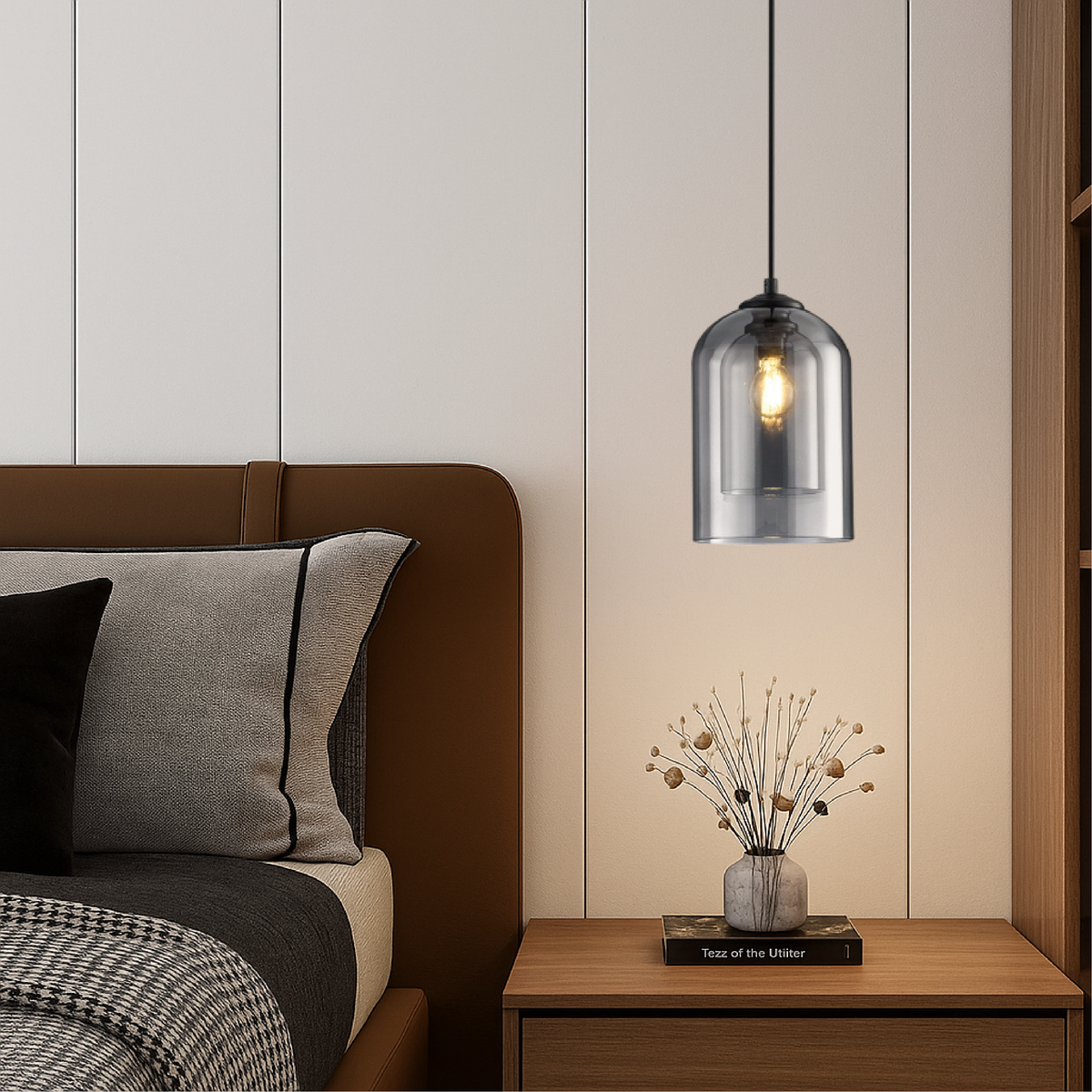 Lampada a sospensione in vetro Jani