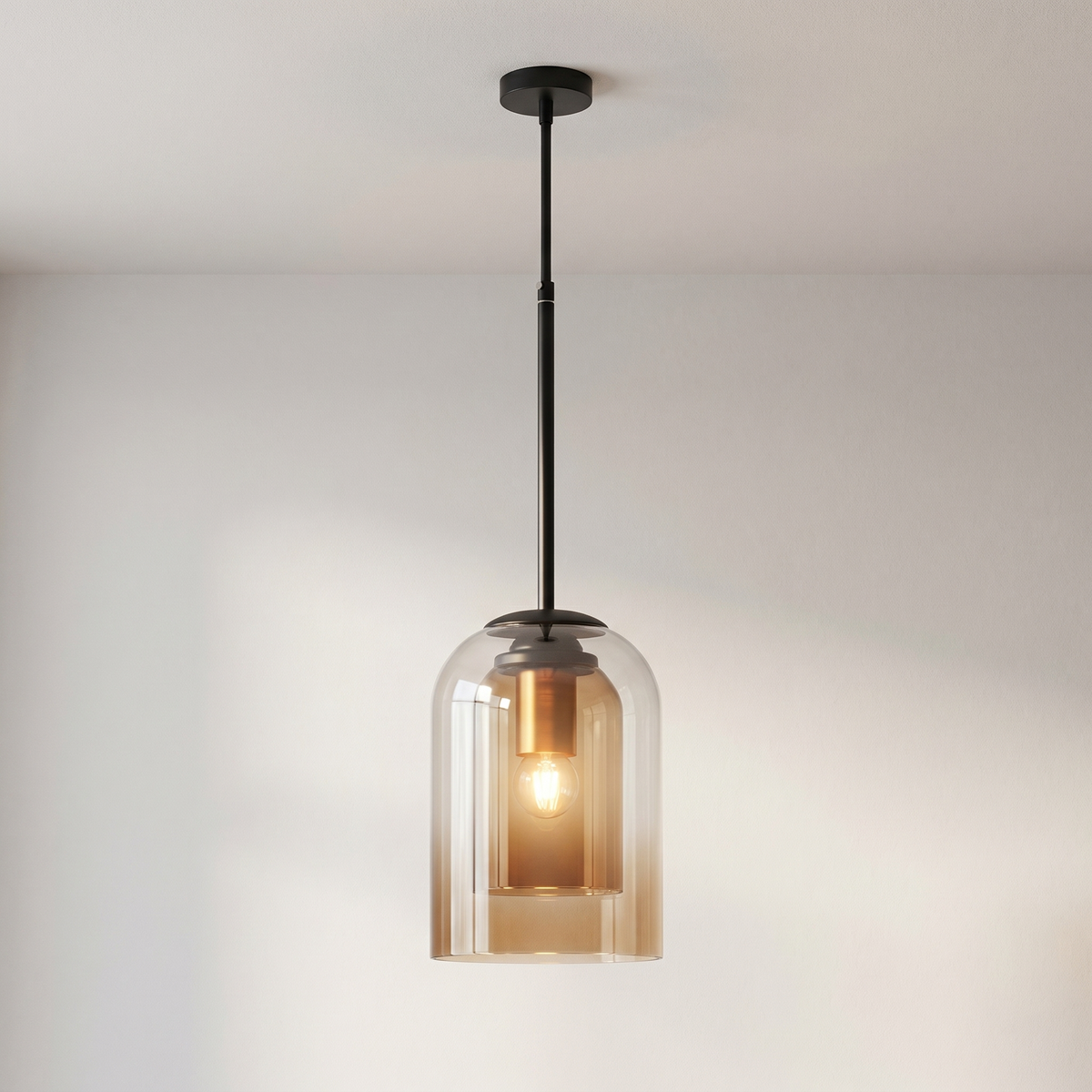 Lampada a sospensione in vetro Jani