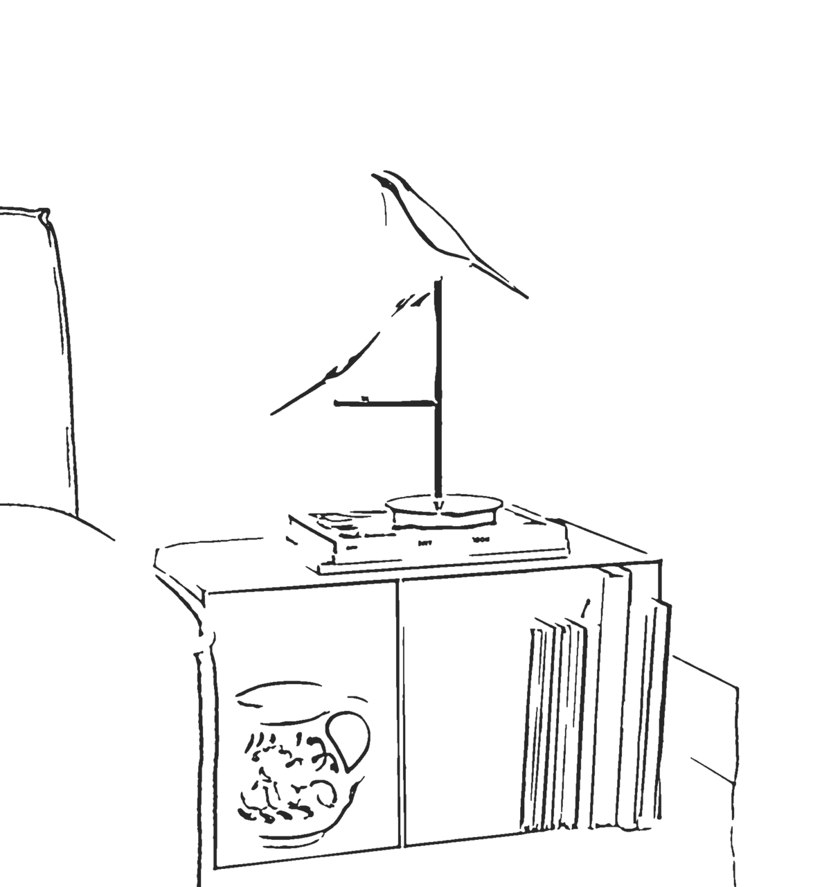 Line drawing of a Kohiku lamp