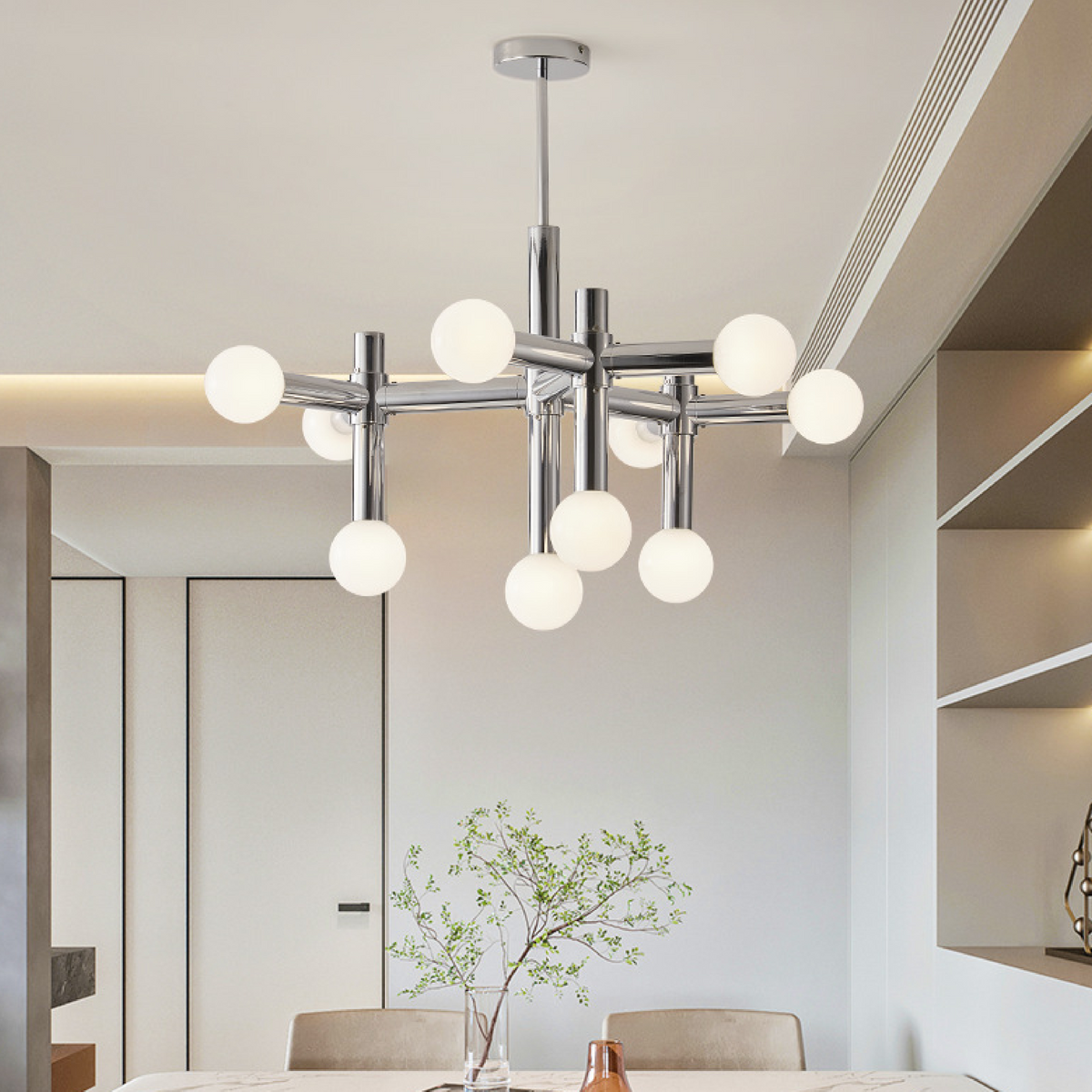 Bauhaus-Kronleuchter aus Metall