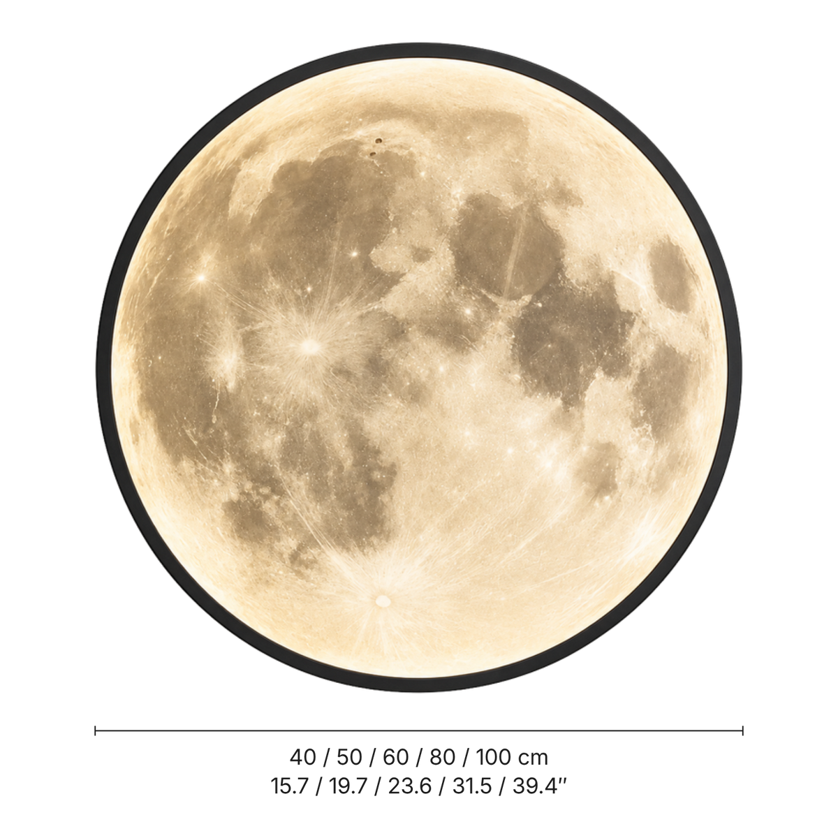 Mond-Wandleuchte: Maßzeichnung