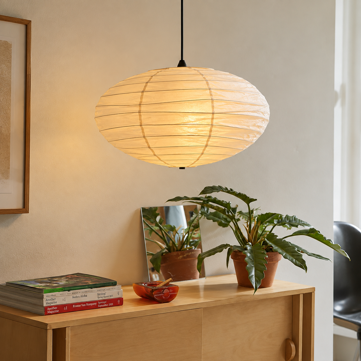 Lampada a sospensione in carta Noguchi