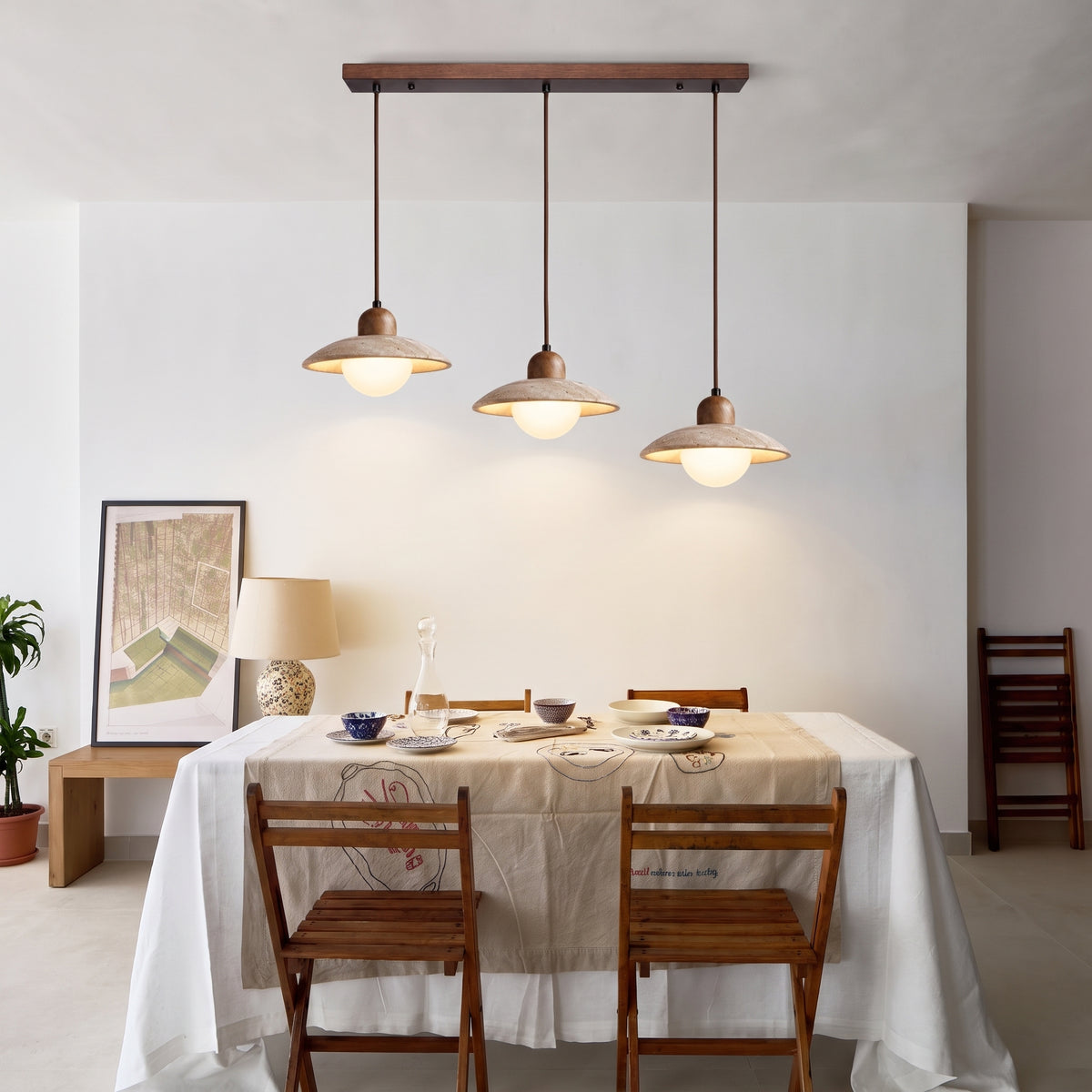 Osla 2/3 Head Travertine Pendant Light
