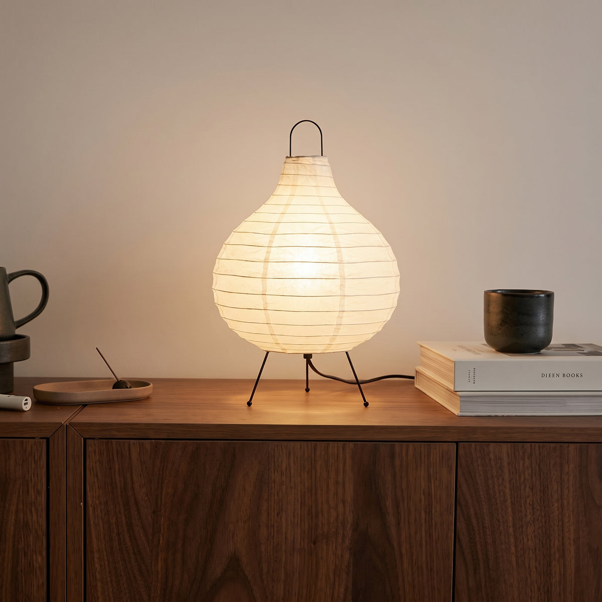 Bordlampe i rispapir