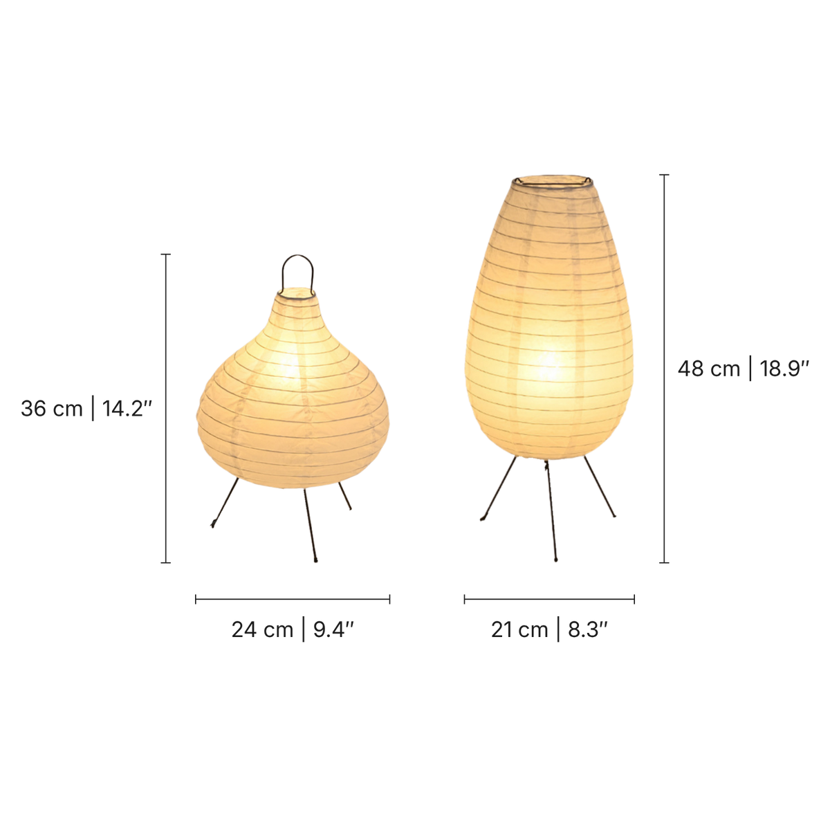 Bordlampe i rispapir