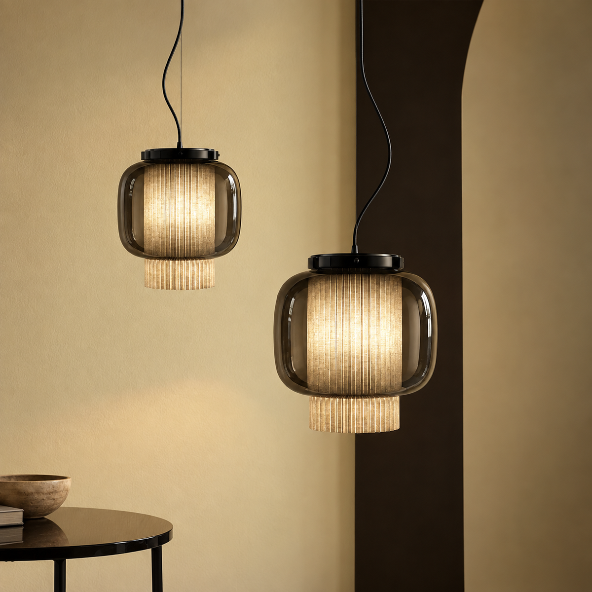 Silk & Glass Pendant Light