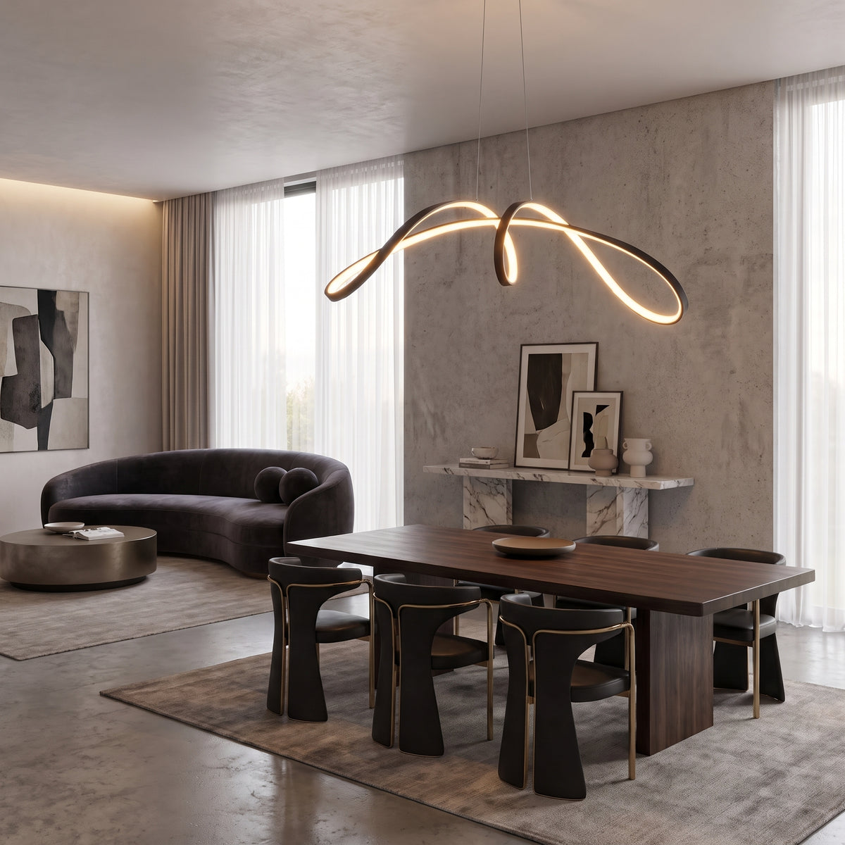 Spiral Kitchen Table Pendant Light