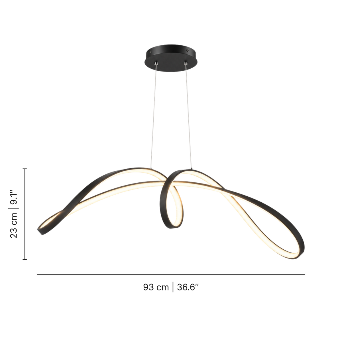Lámpara colgante en espiral para mesa de cocina