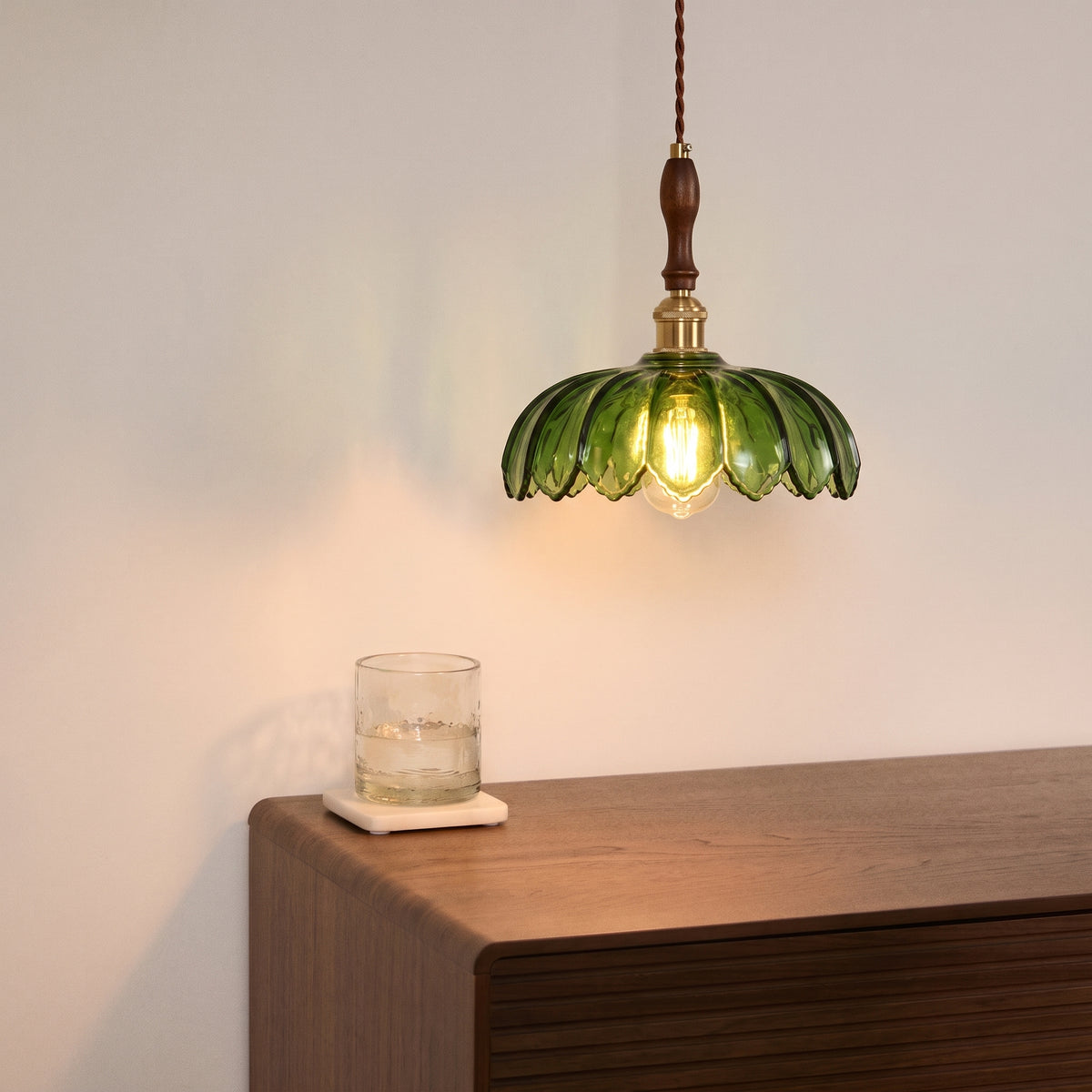 Vintage Glass Flower Pendant Light