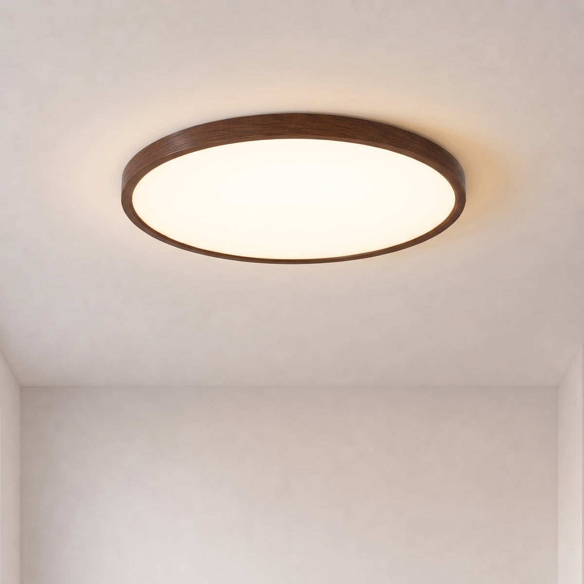 Plafoniera in noce con telecomando dimmer